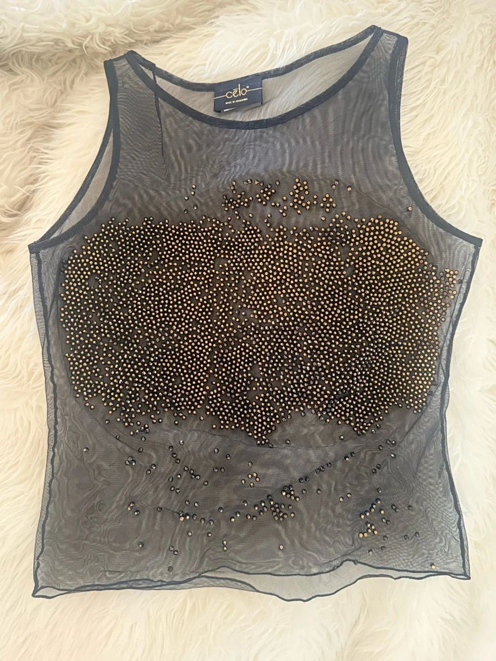 Embellished mesh top - Picture 5 of 7